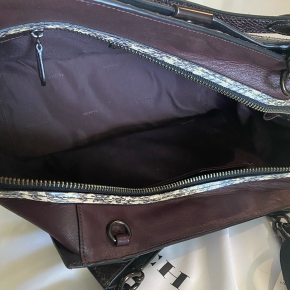 Covetable Coach Rexy Upcrafted Dreamer 36 Colorblock Snakeskin Detail Purse Rare - Picture 6 of 11